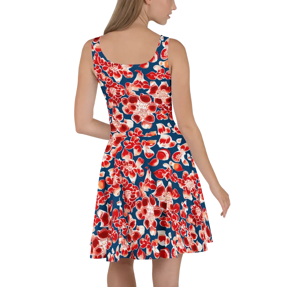 Crimson Midnight on Skater Dress — Back
