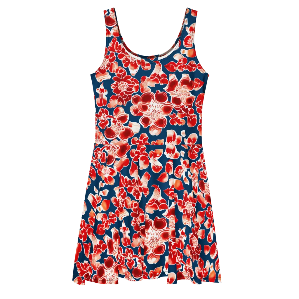 Crimson Midnight on Skater Dress — Front
