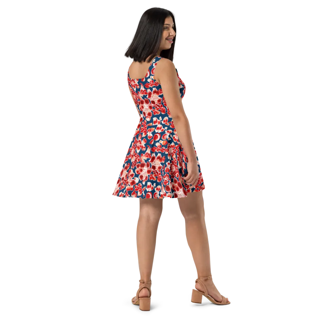 Crimson Midnight on Skater Dress — Right