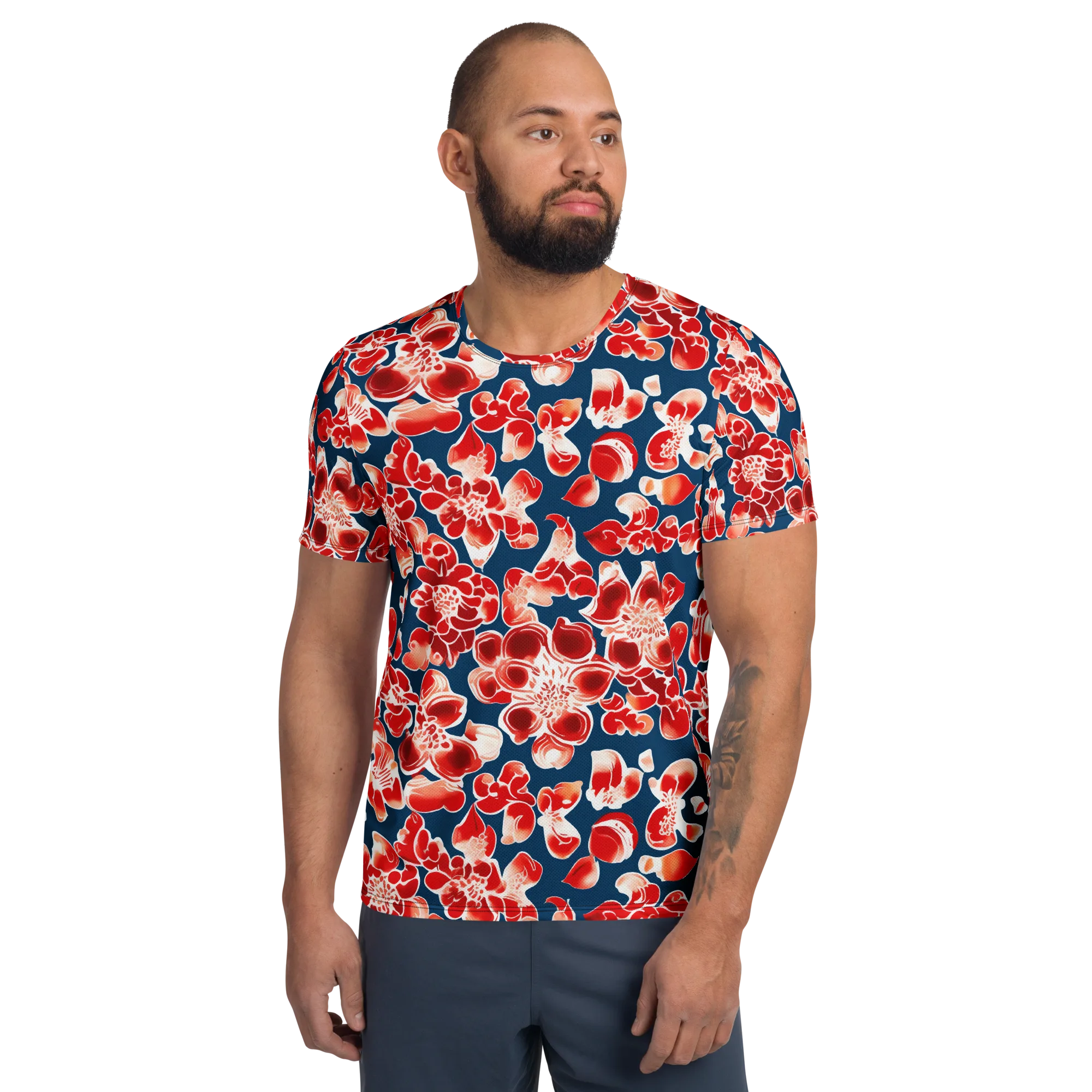Crimson Midnight on Men's Athletic T-Shirt — Front