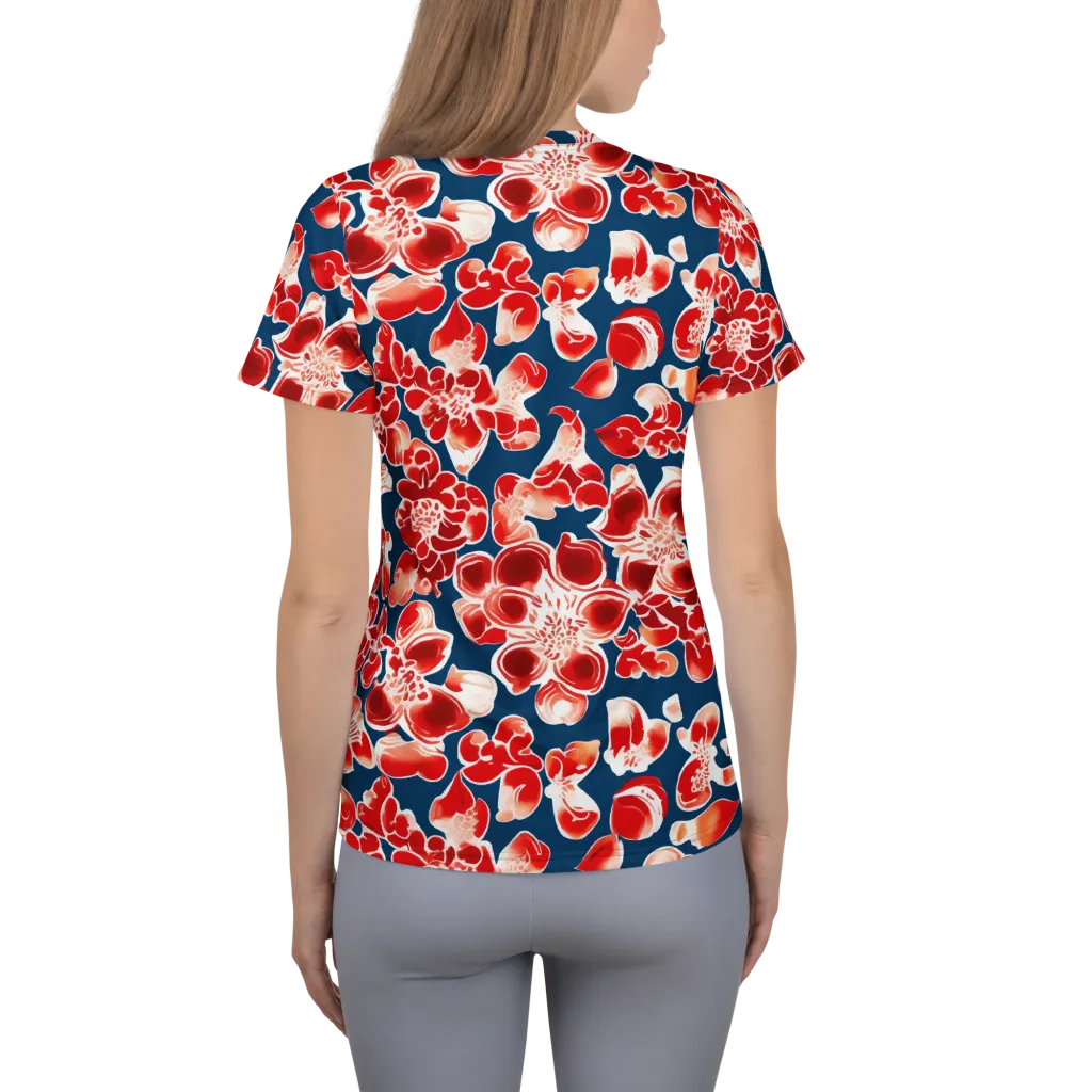 Crimson Midnight on Women's Athletic T-Shirt — Back