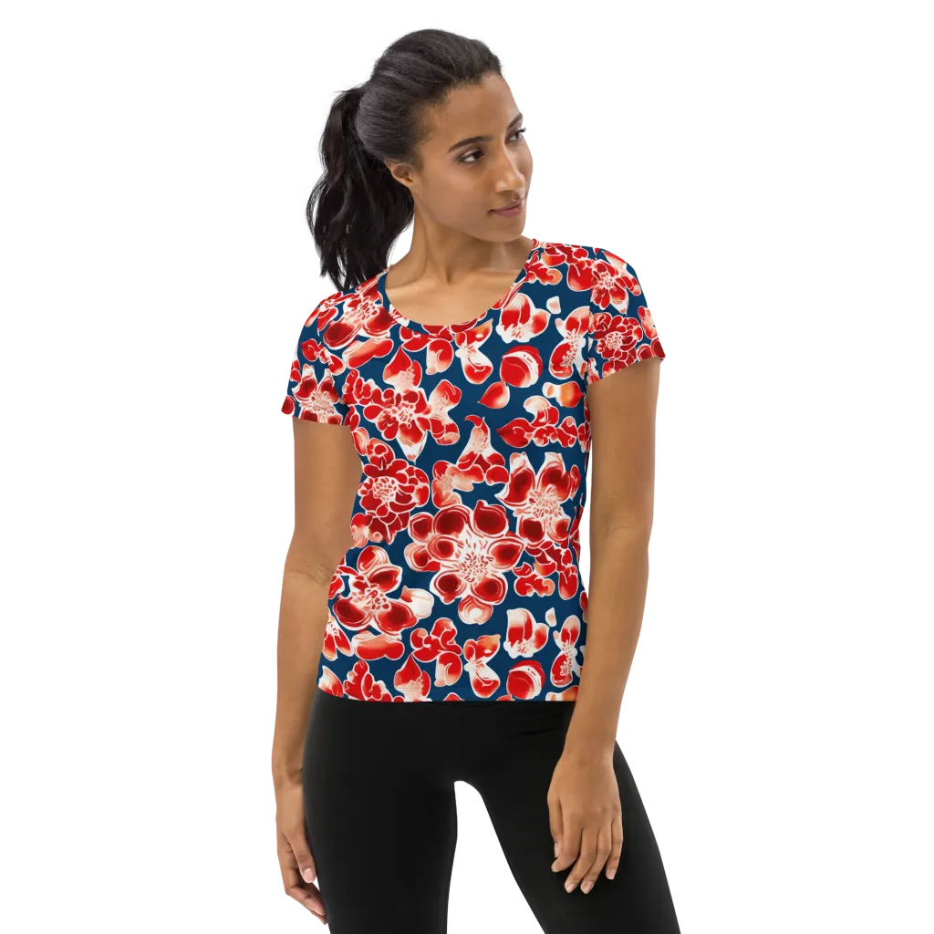 Crimson Midnight on Women's Athletic T-Shirt — Front