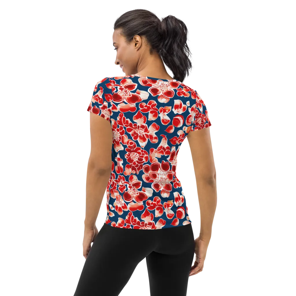 Crimson Midnight on Women's Athletic T-Shirt — Back