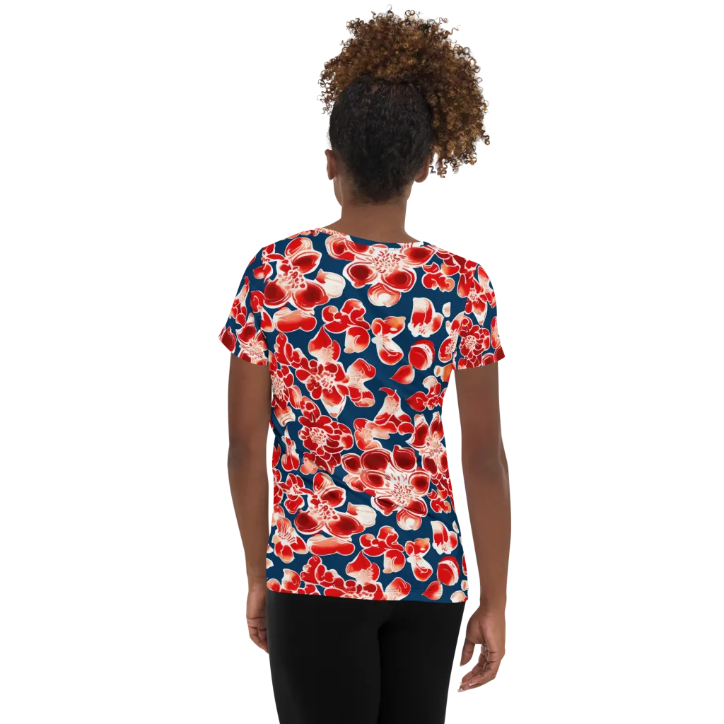 Crimson Midnight on Women's Athletic T-Shirt — Back