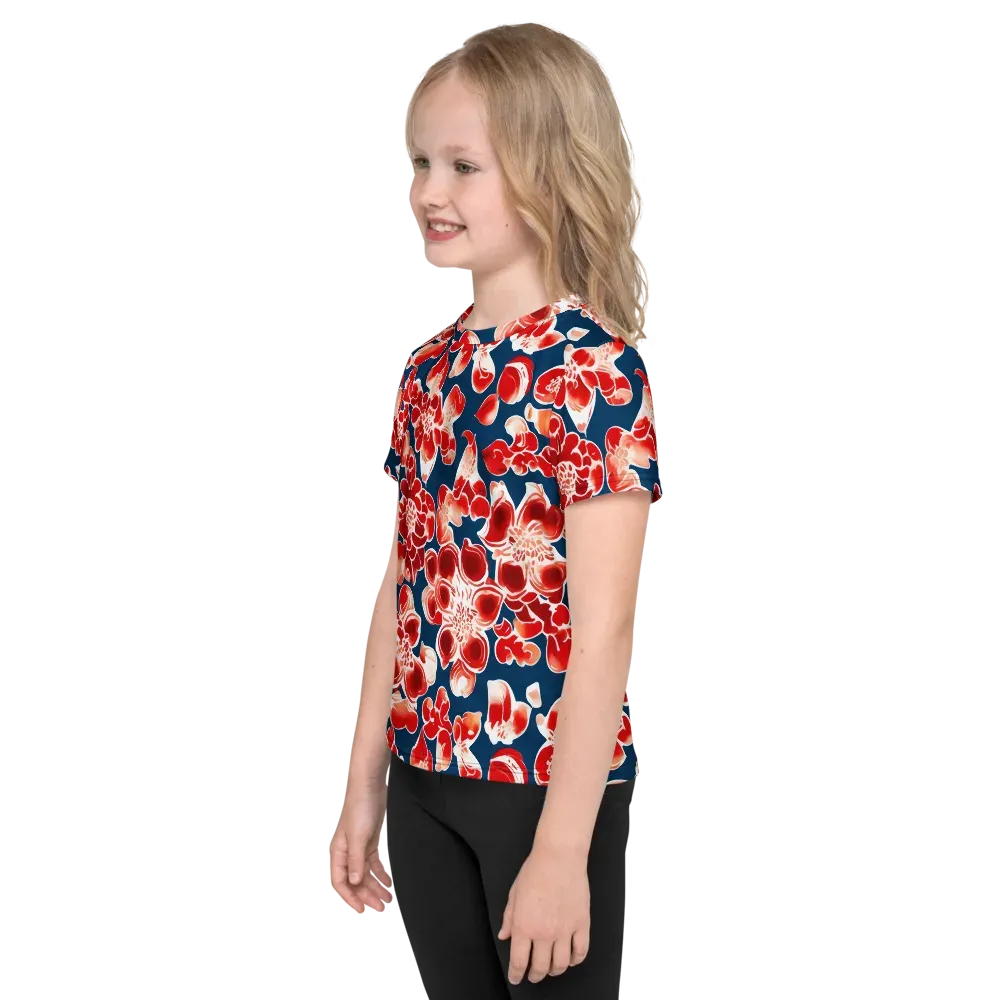 Crimson Midnight on Kids Crew Neck T-Shirt — Left
