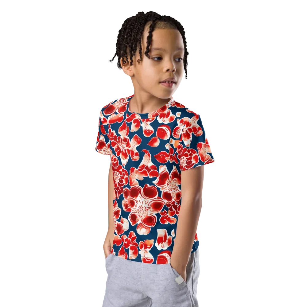 Crimson Midnight on Kids Crew Neck T-Shirt — Left Front