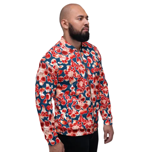 Crimson Midnight on a Bomber Jacket