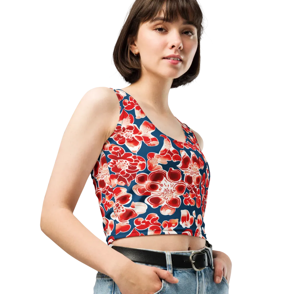 Crimson Midnight on Crop Top — Right Front