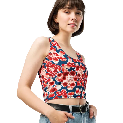 Crimson Midnight on a Crop Top