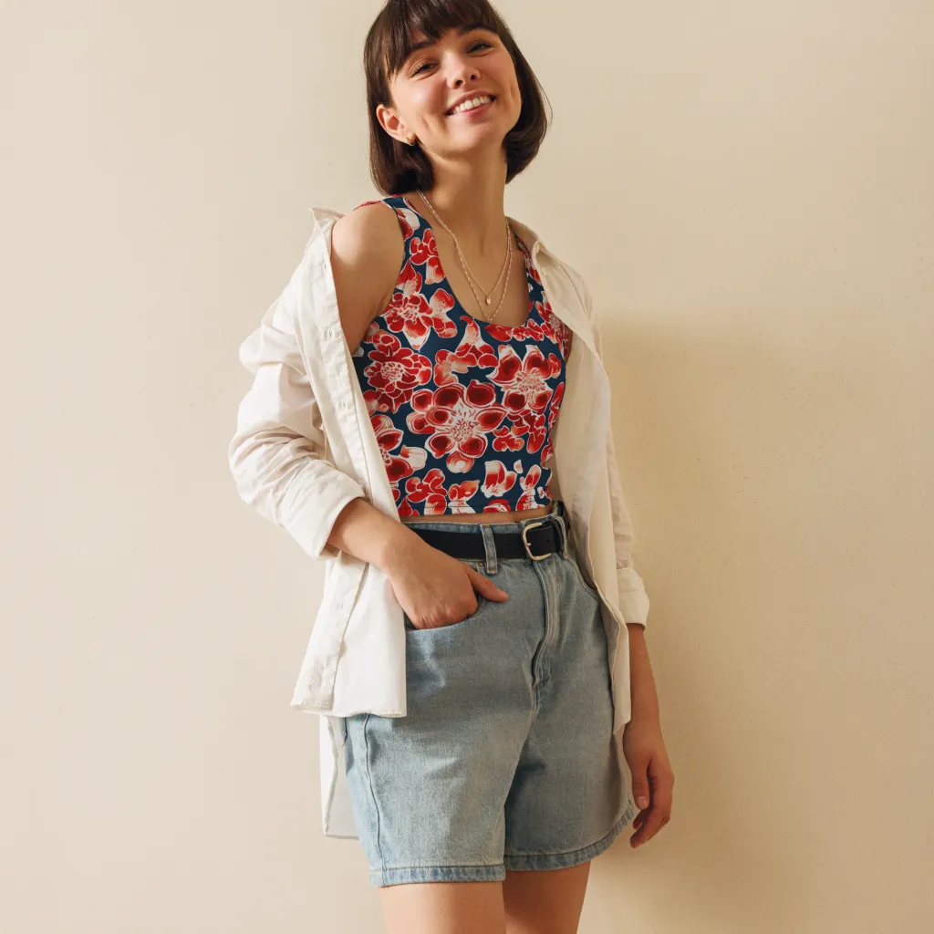 Crimson Midnight on Crop Top — Front