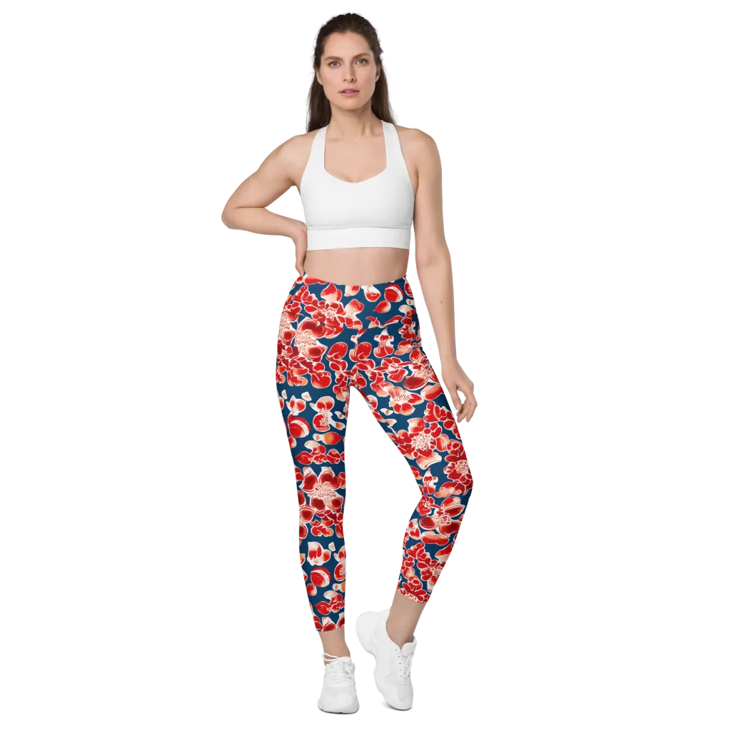 Crimson Midnight on Leggings with Pockets — Front