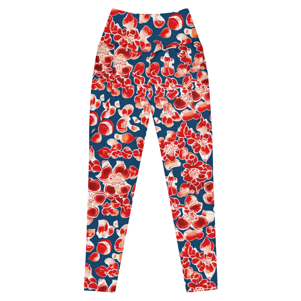 Crimson Midnight on Leggings with Pockets — Front