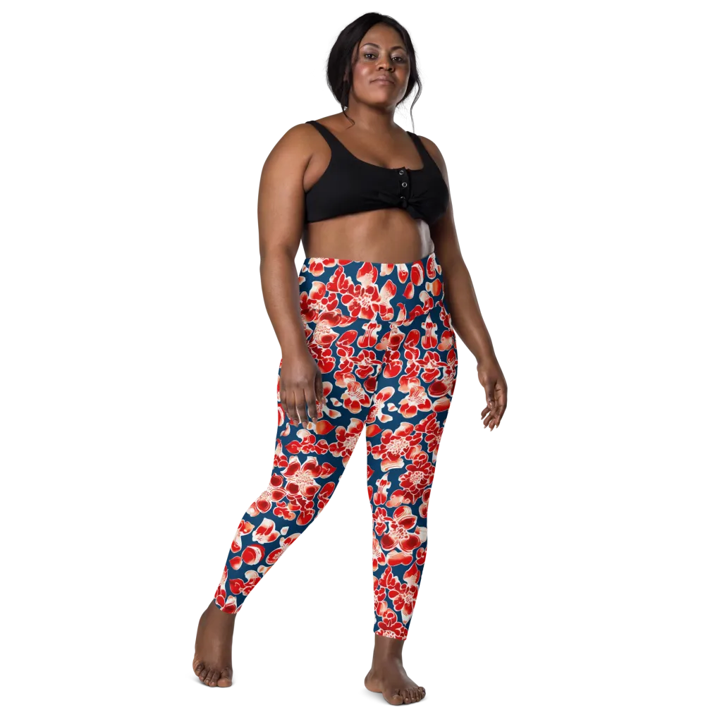 Crimson Midnight on Leggings with Pockets — Front