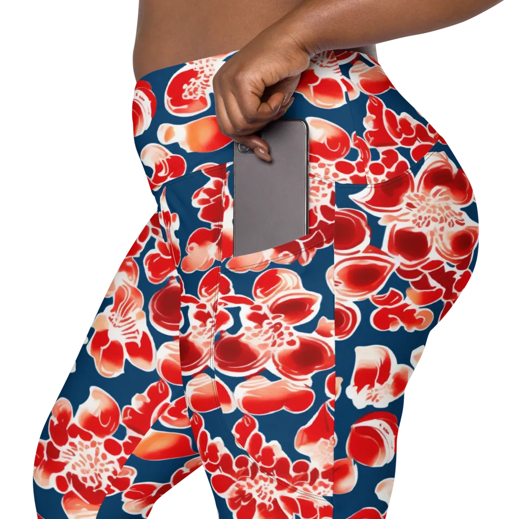 Crimson Midnight on Leggings with Pockets — Product details 2