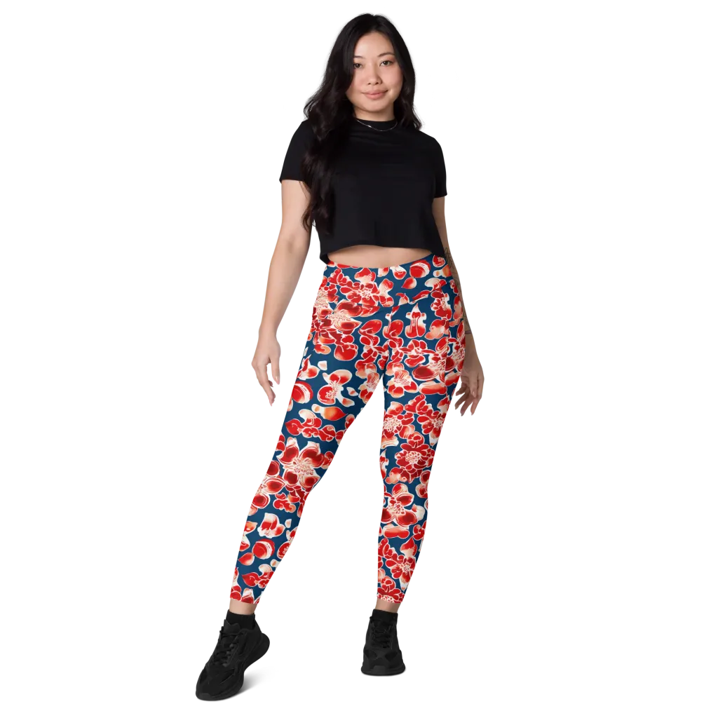 Crimson Midnight on Leggings with Pockets — Front
