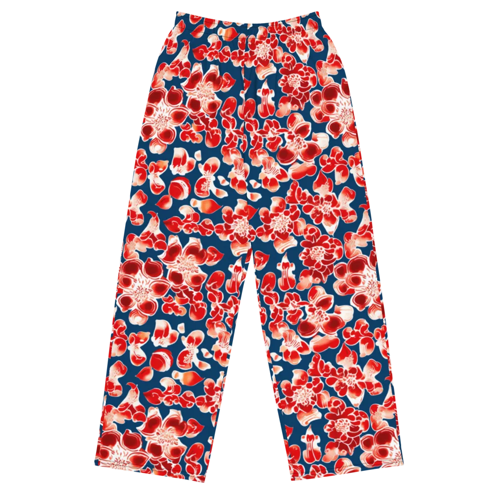 Crimson Midnight on Wide-Leg Pants — Front