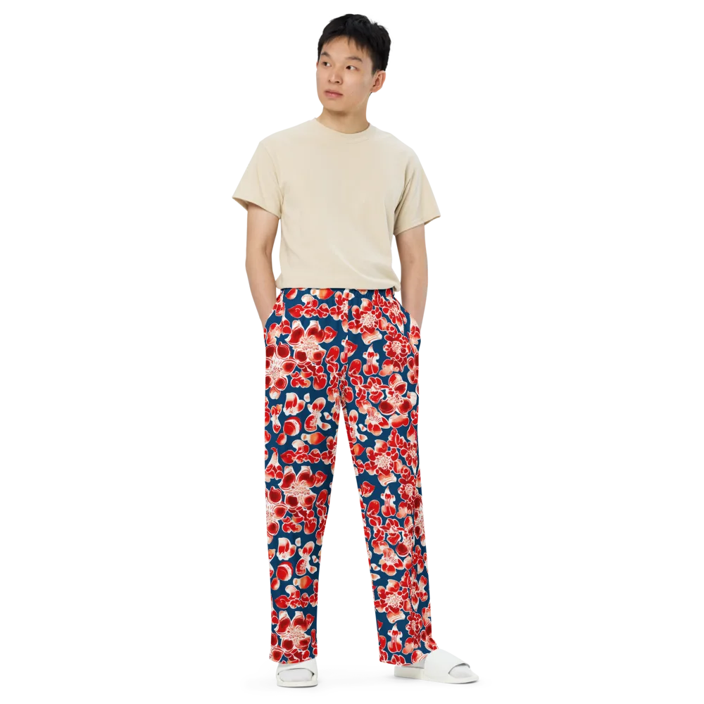 Crimson Midnight on Wide-Leg Pants — Front