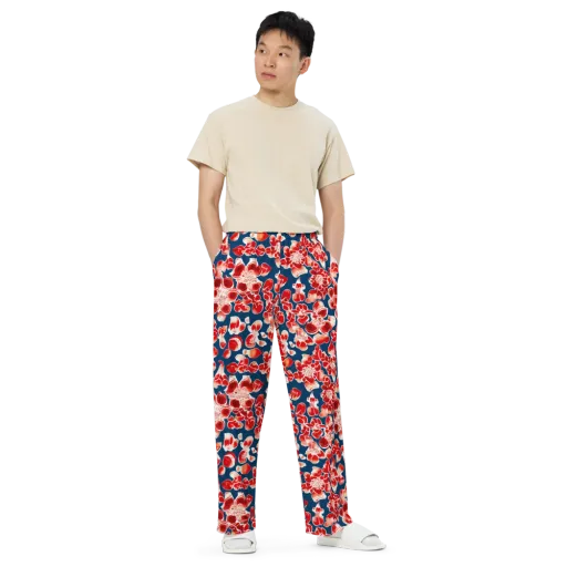 Crimson Midnight on a Wide-Leg Pants