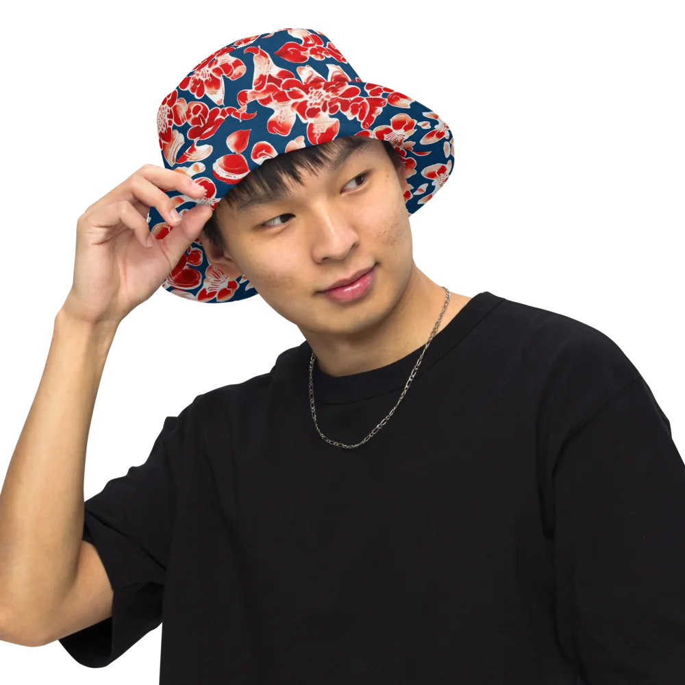 Crimson Midnight on Reversible Bucket Hat — Front Inside