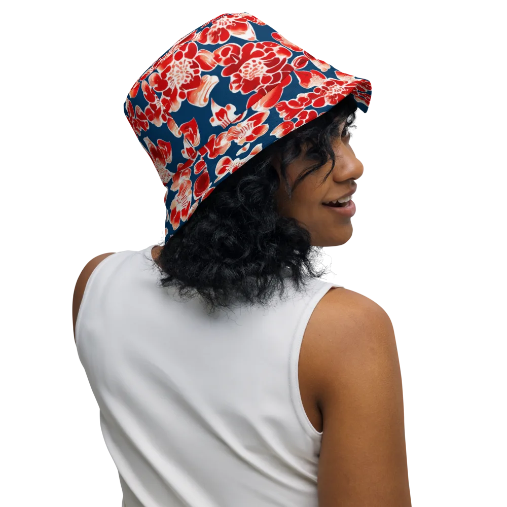 Crimson Midnight on Reversible Bucket Hat — Right Outside