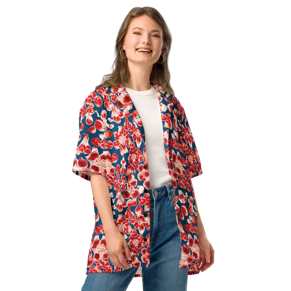 Crimson Midnight on Button Shirt — Front