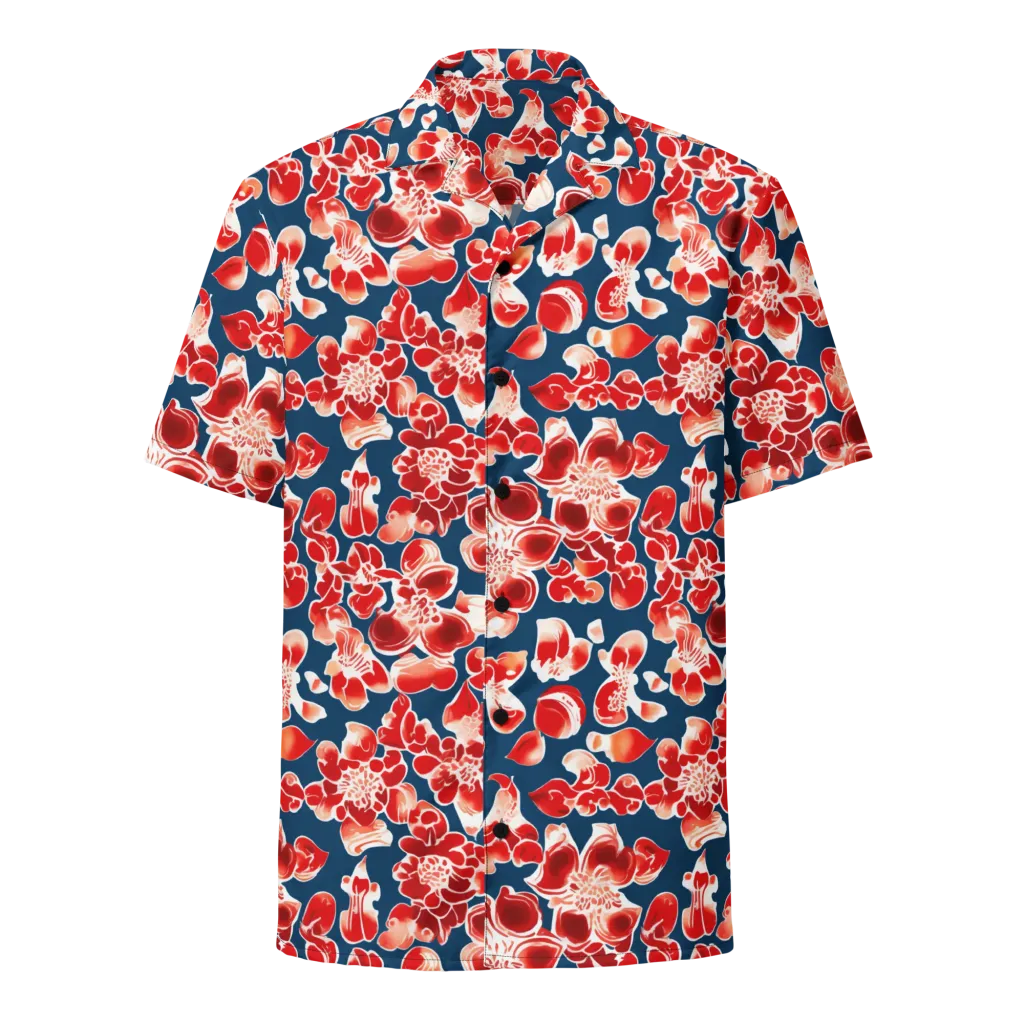 Crimson Midnight on Button Shirt — Front