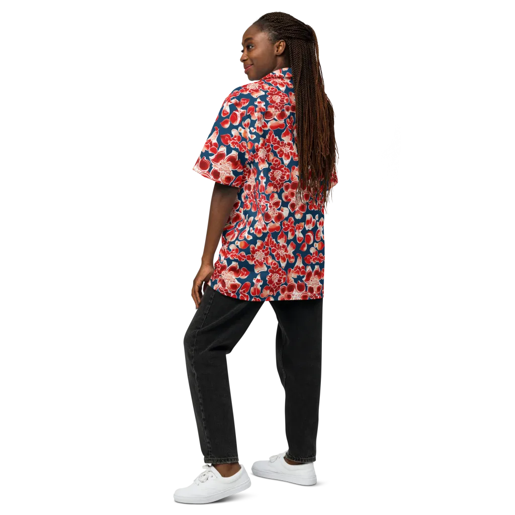 Crimson Midnight on Button Shirt — Back