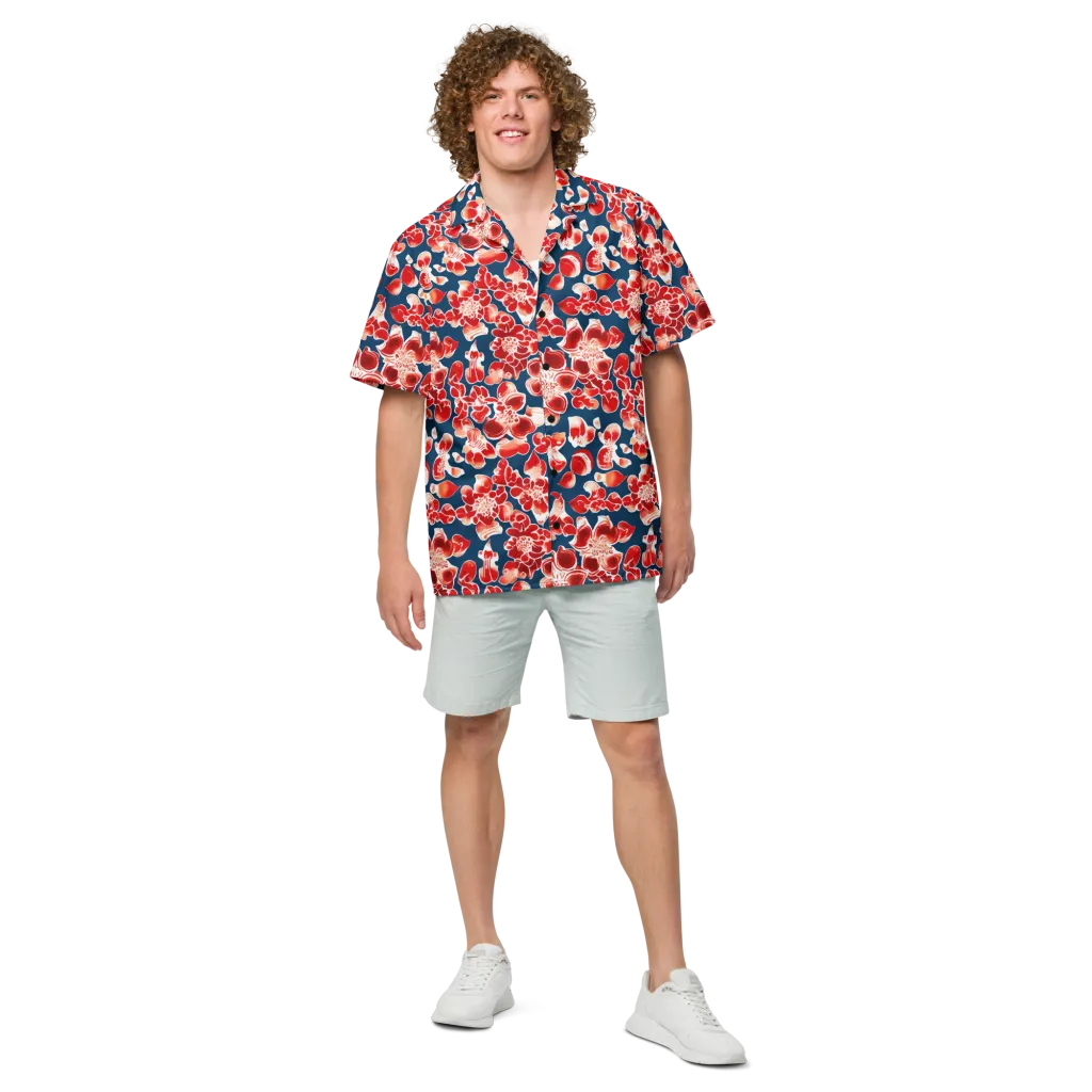 Crimson Midnight on Button Shirt — Front