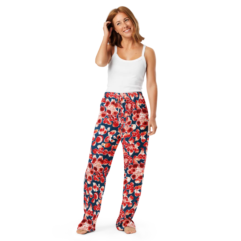 Crimson Midnight on Women's Pajama Pants — Front