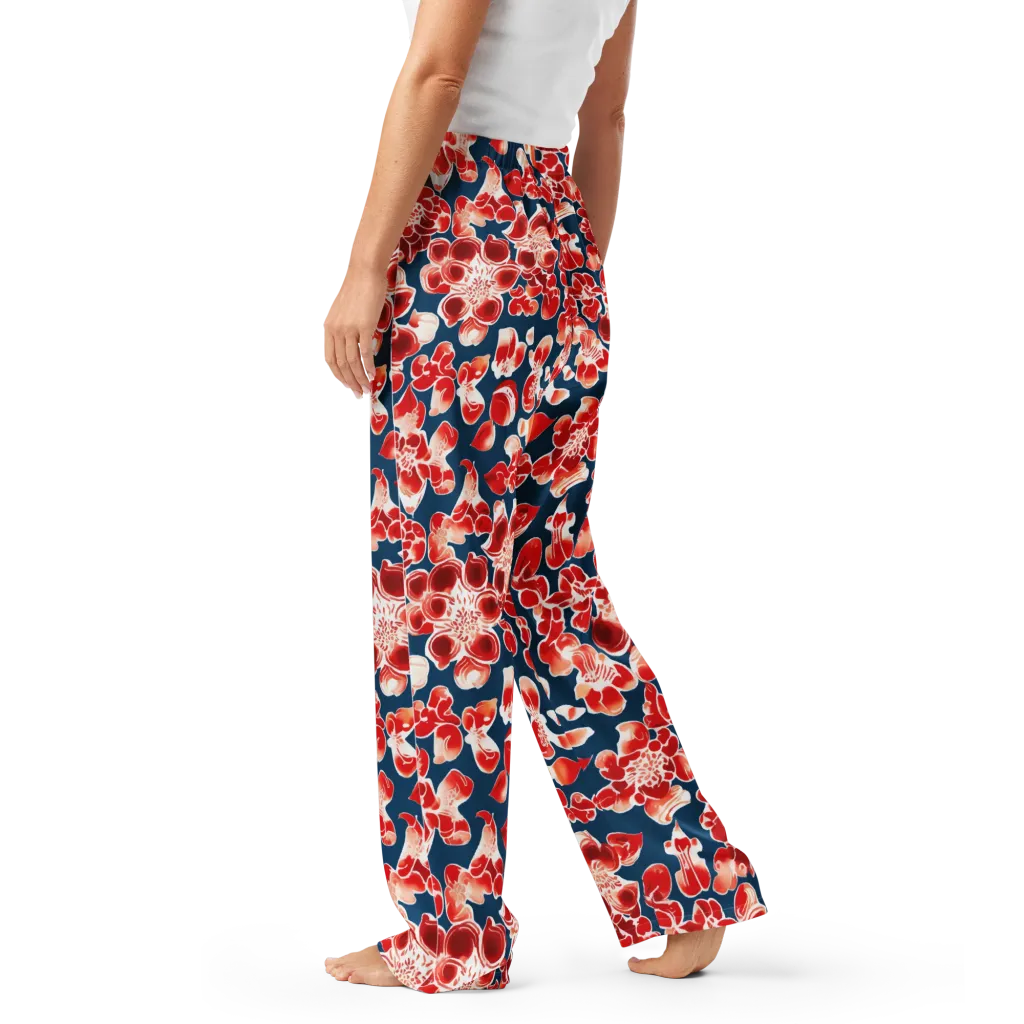 Crimson Midnight on Women's Pajama Pants — Left