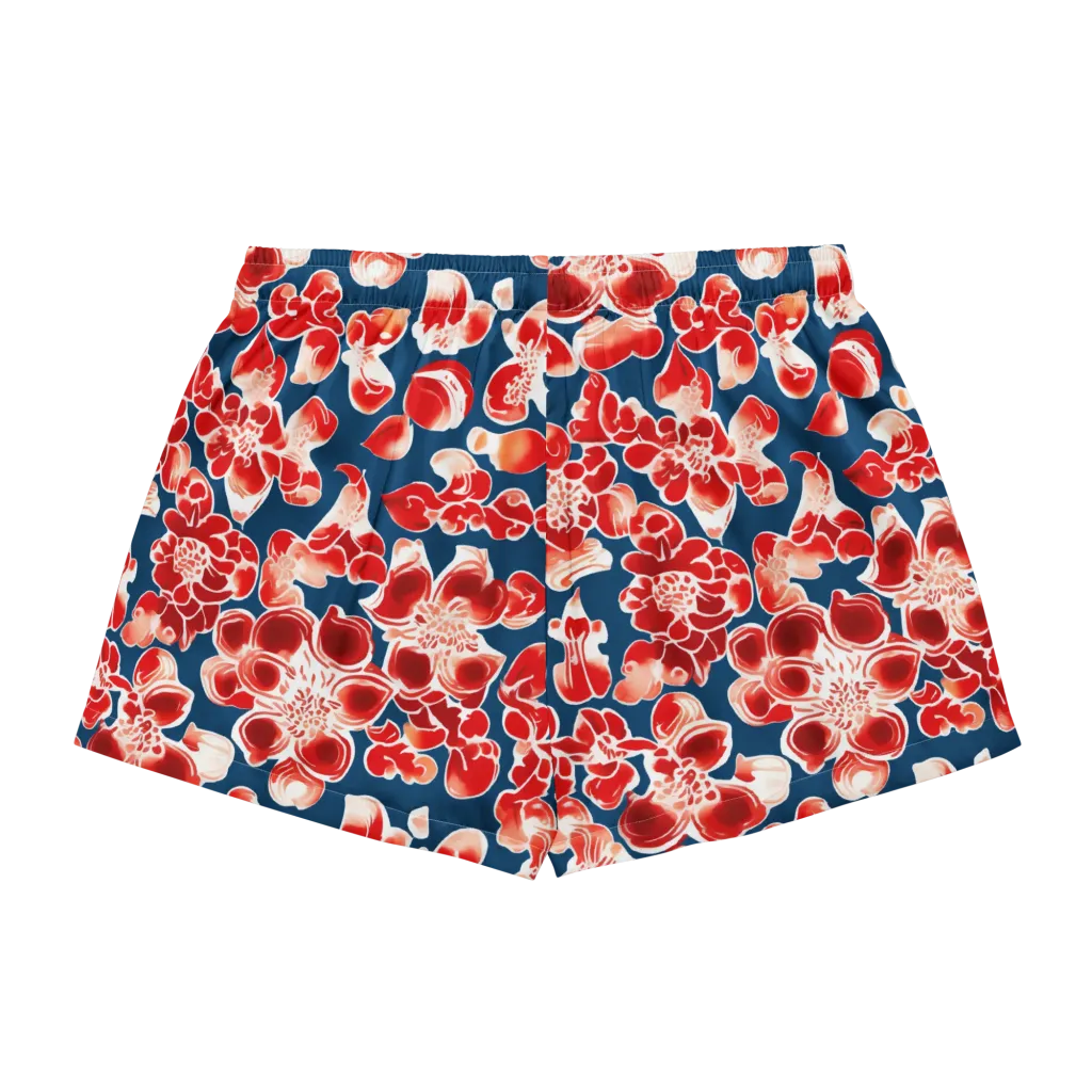 Crimson Midnight on Women's Pajama Shorts — Back