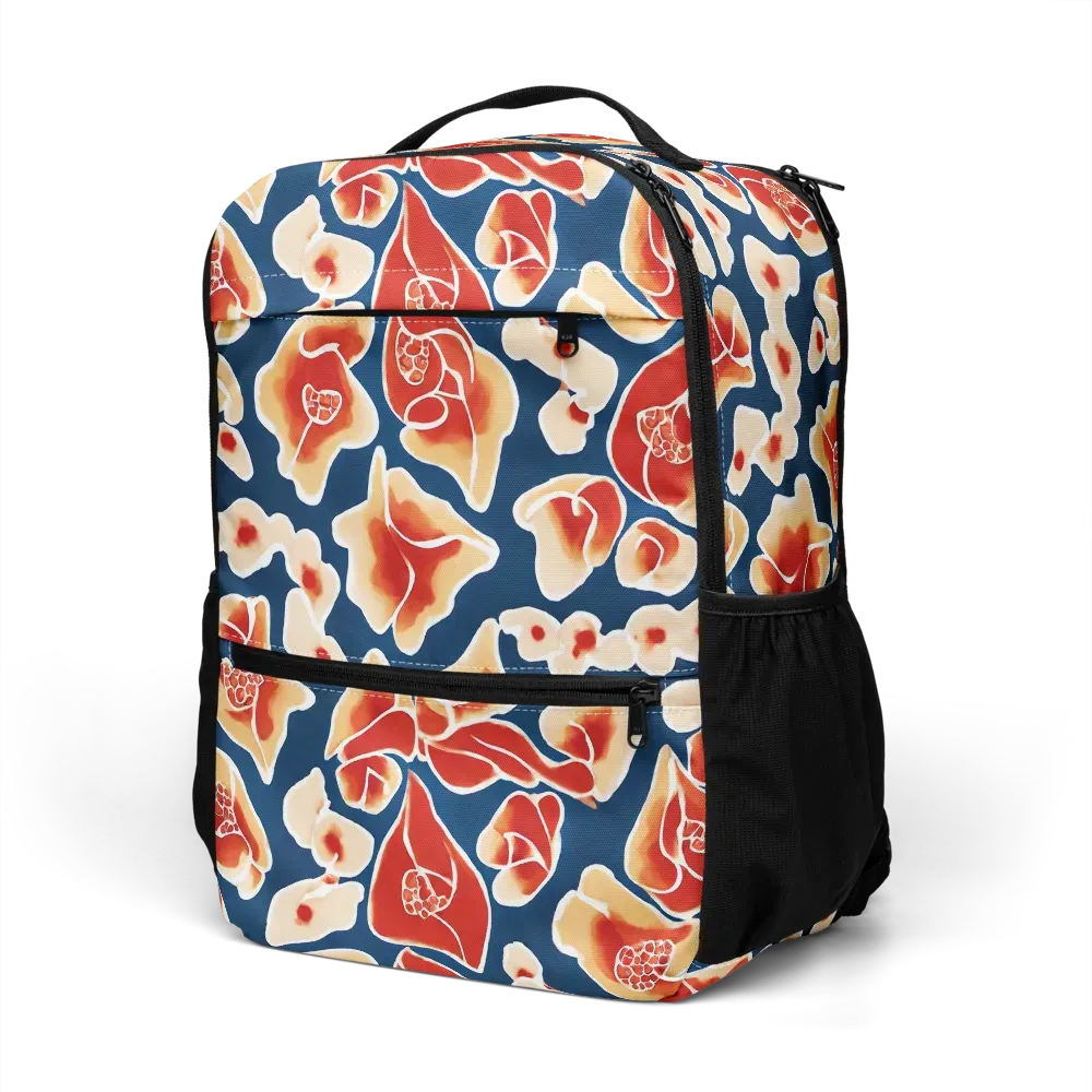 Navy Bloom on Utility Backpack — Left Front