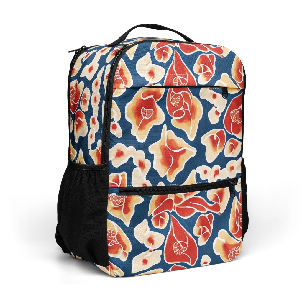Navy Bloom on Utility Backpack — Right Front