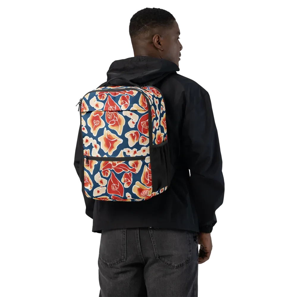 Navy Bloom on Utility Backpack — Back