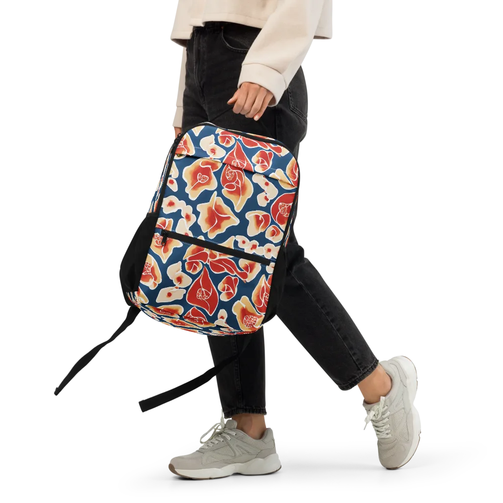 Navy Bloom on Utility Backpack — Front