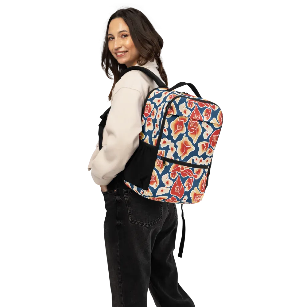 Navy Bloom on Utility Backpack — Back