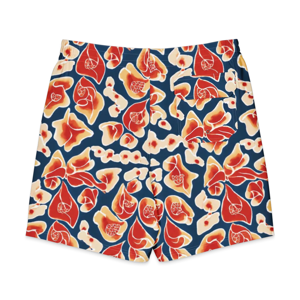 Navy Bloom on Men's Board Shorts — Back