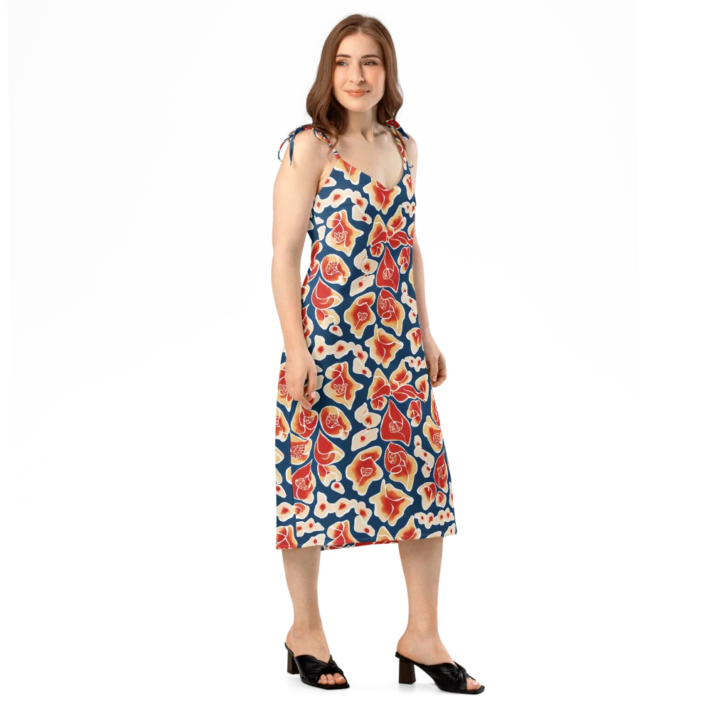 Navy Bloom on Slip Dress — Right Front
