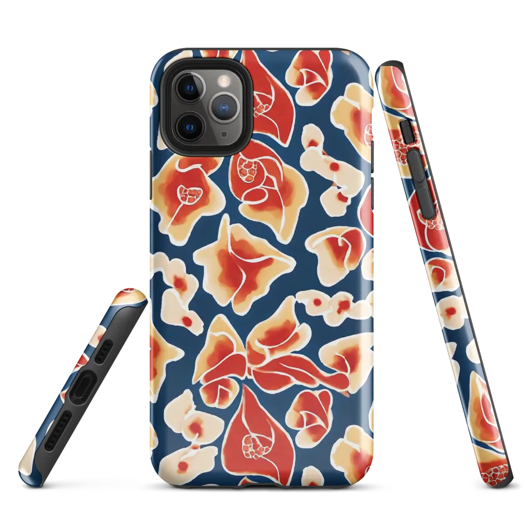 Navy Bloom on Tough Case for iPhone® — Front