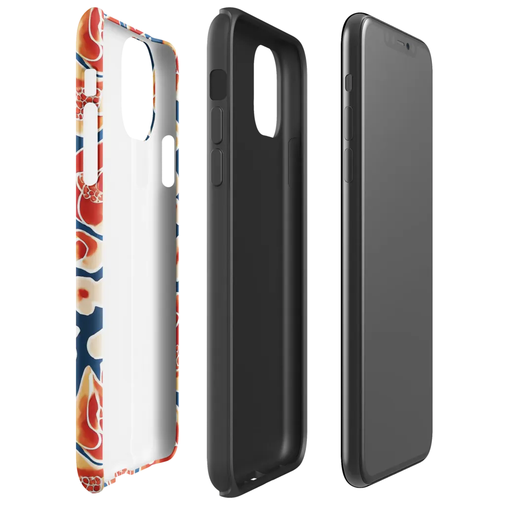 Navy Bloom on Tough Case for iPhone® — Right