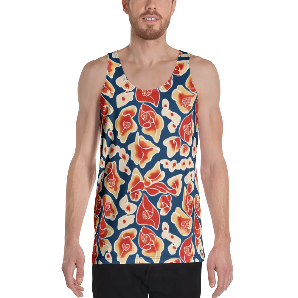 Navy Bloom on Men's Tank Top — Front