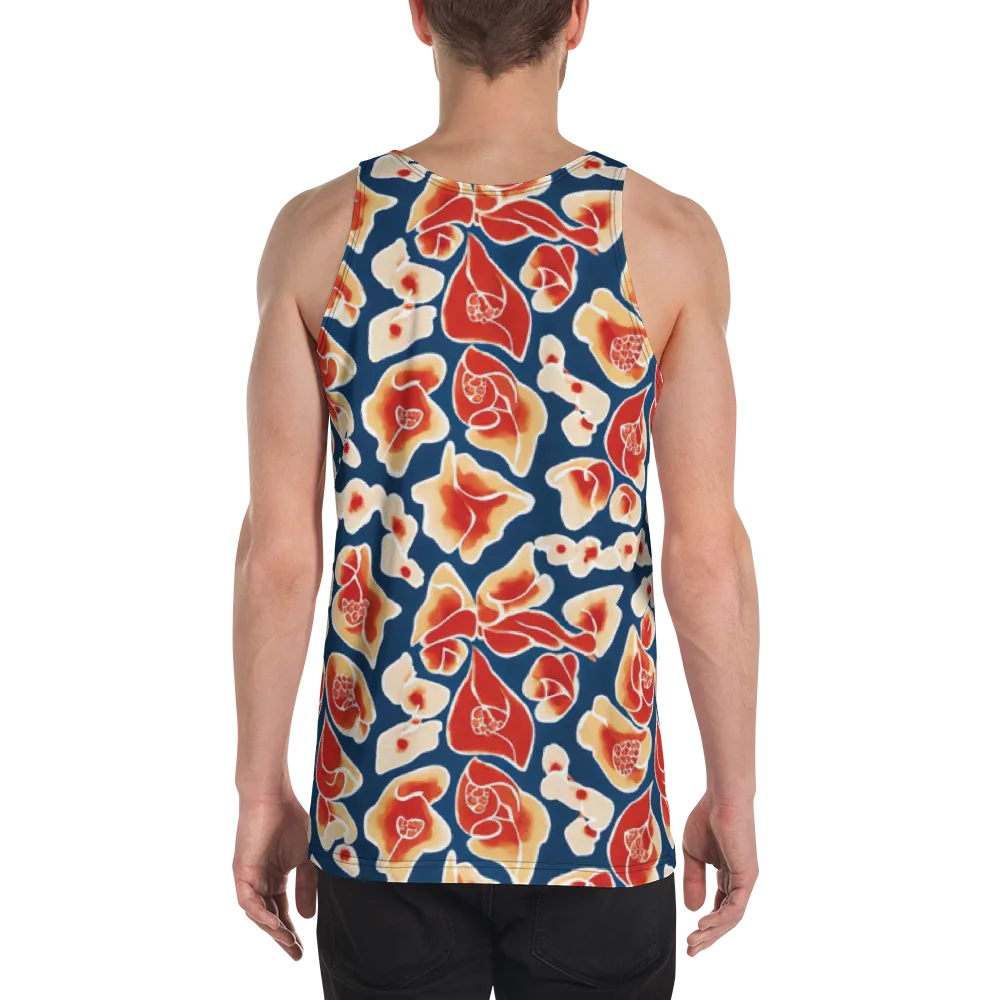 Navy Bloom on Men's Tank Top — Back