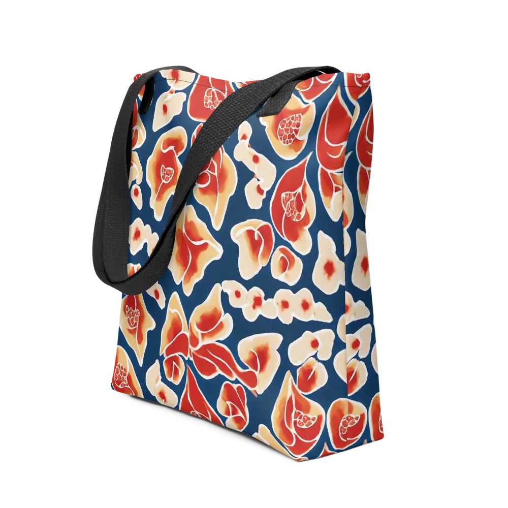 Navy Bloom on Tote Bag — Front