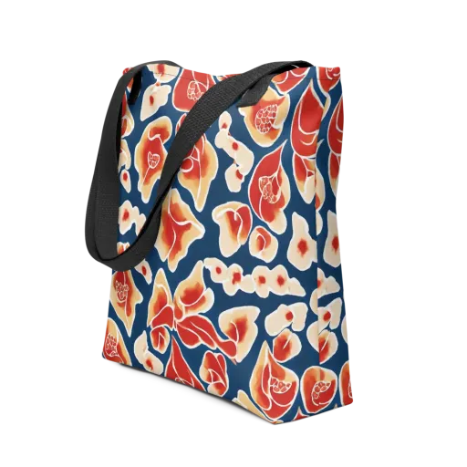 Navy Bloom on a Tote Bag