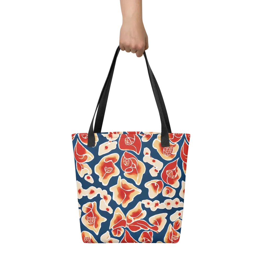 Navy Bloom on Tote Bag — Front