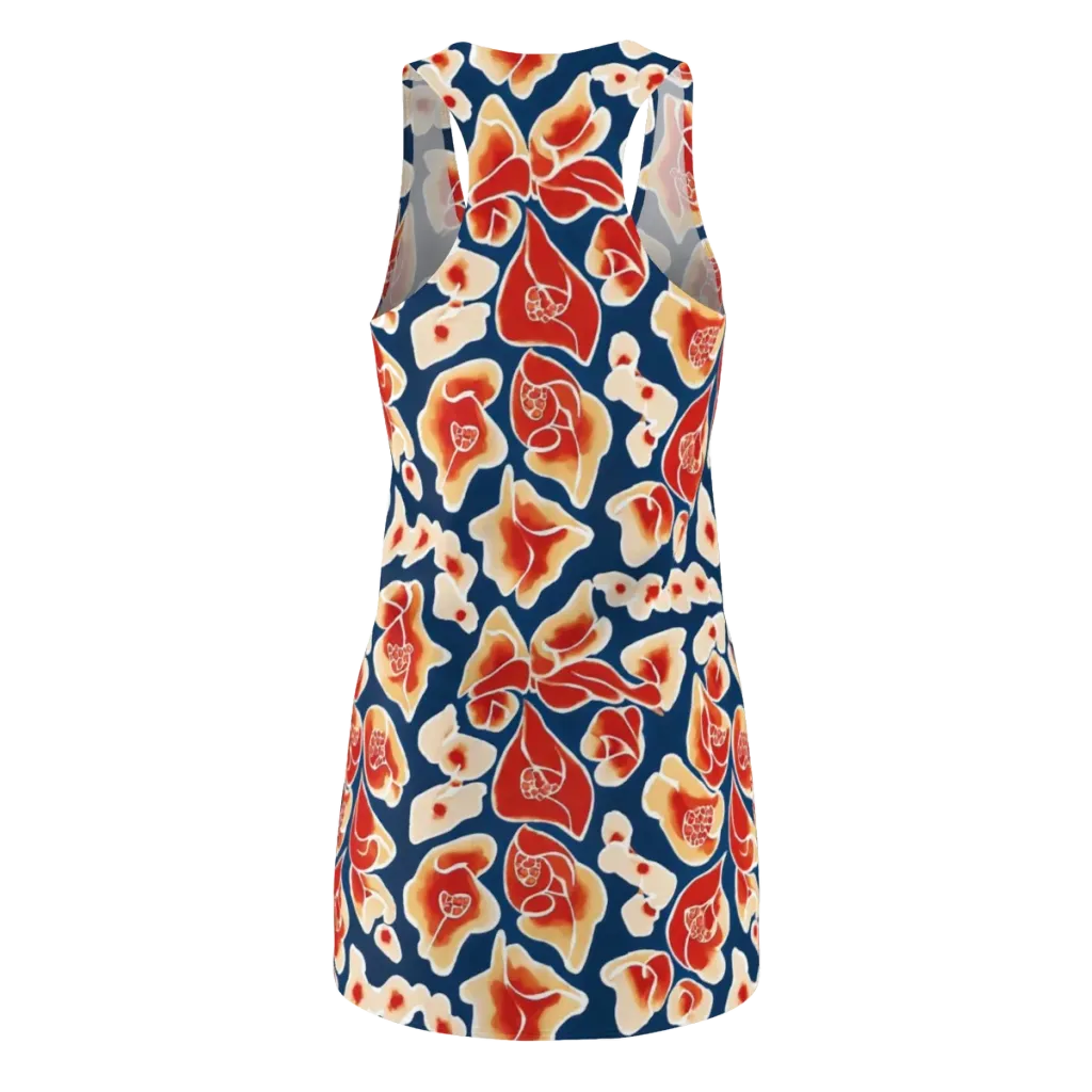 Navy Bloom on Racerback Dress — Back