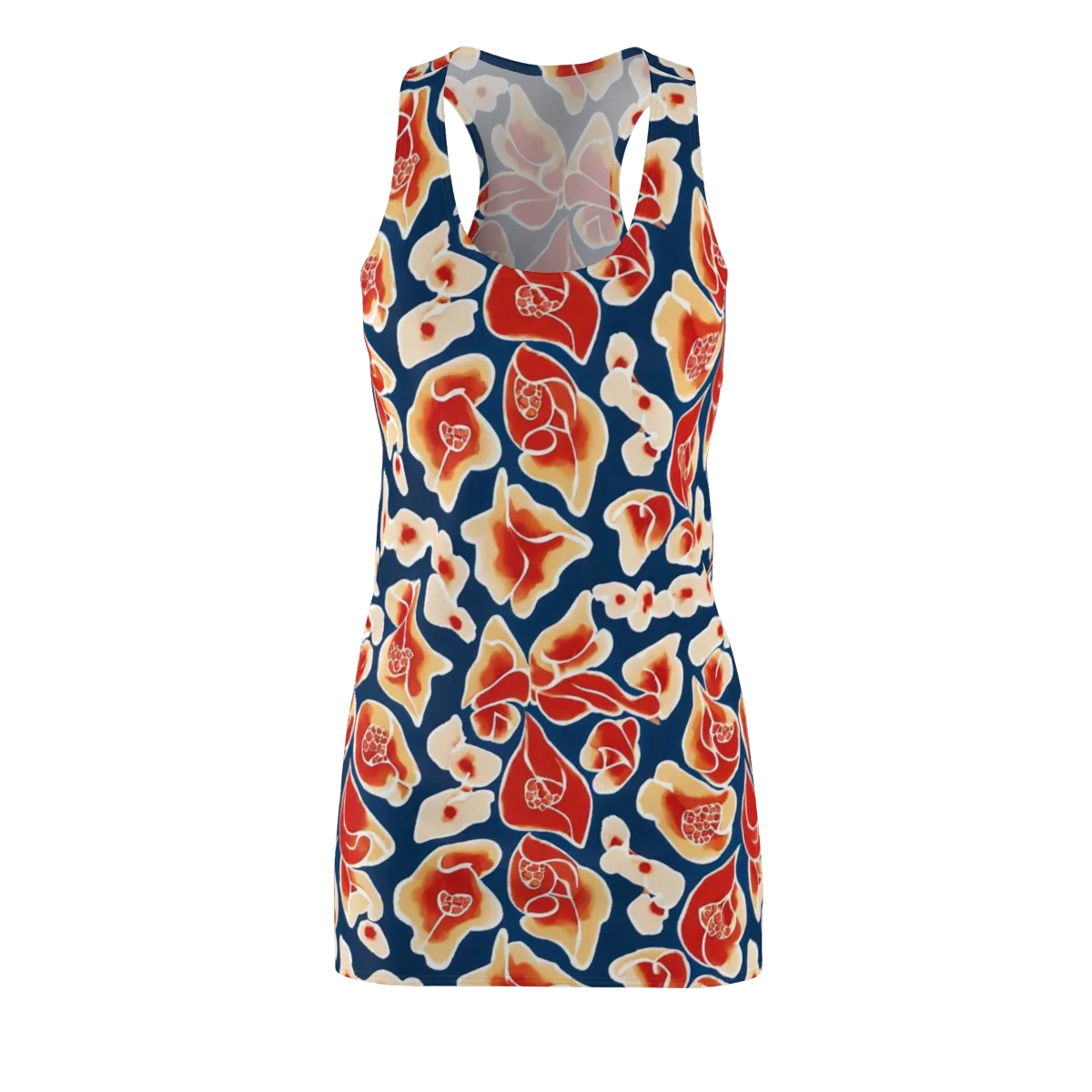 Navy Bloom on Racerback Dress — Front