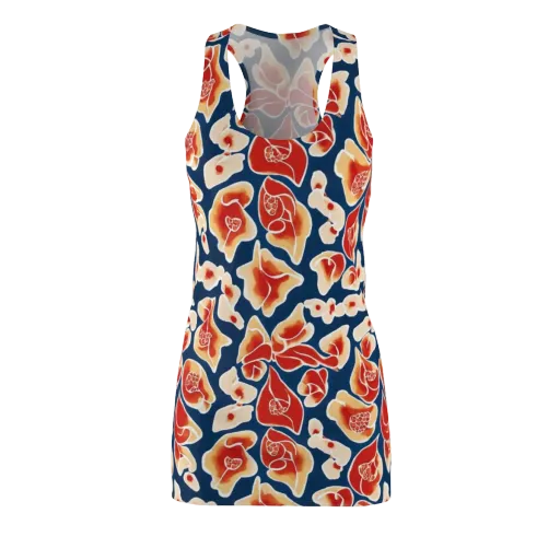 Navy Bloom on a Racerback Dress