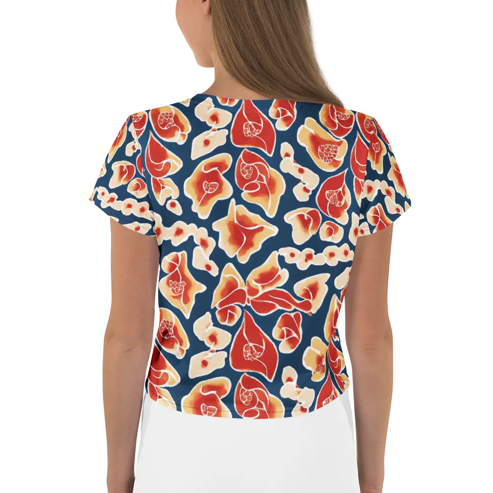 Navy Bloom on Crop Tee — Back