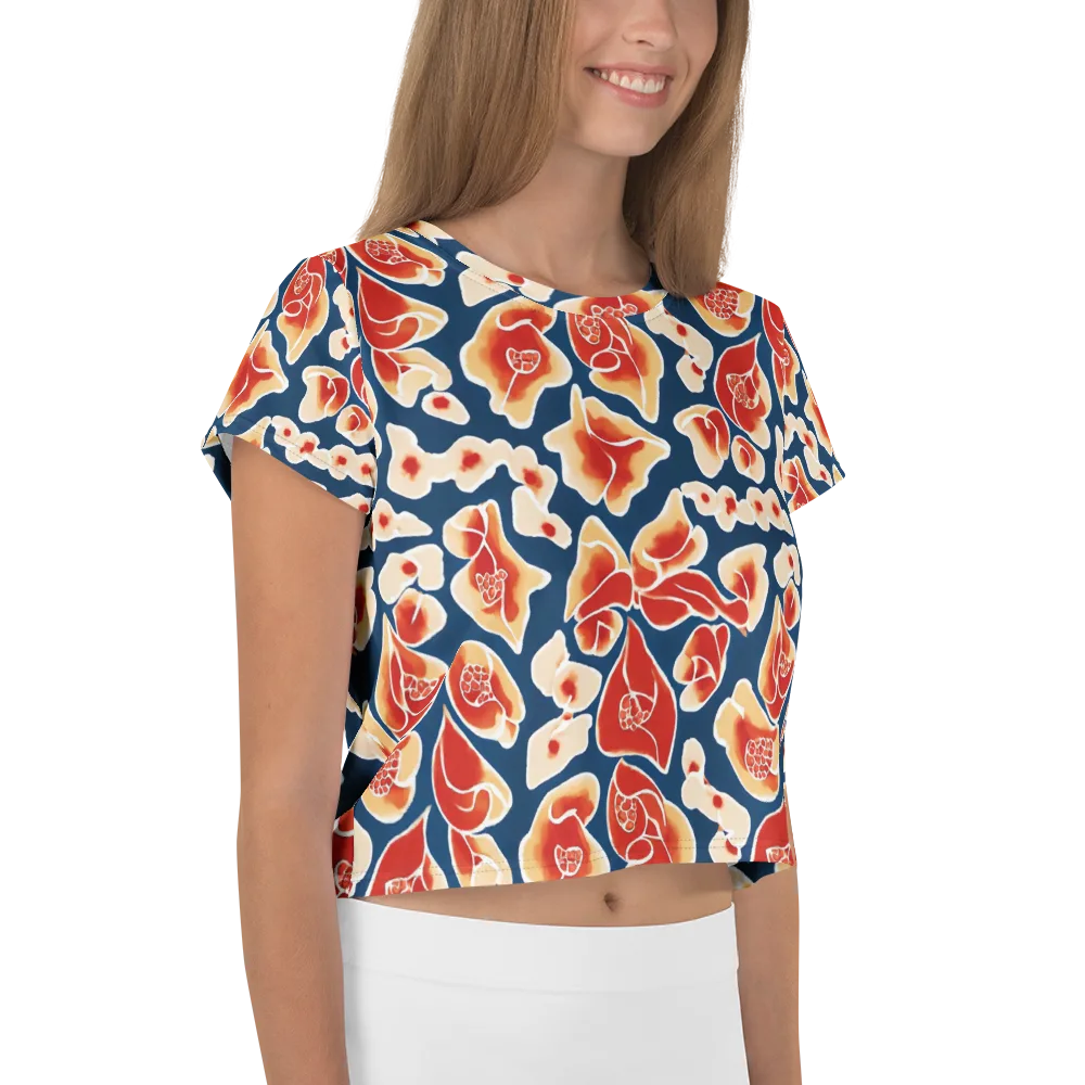 Navy Bloom on Crop Tee — Right